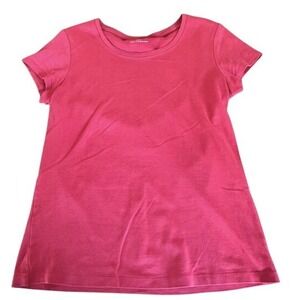 Women's Basic T Shirt Pink Short Sleeve Crew Neck Casual Top Size M